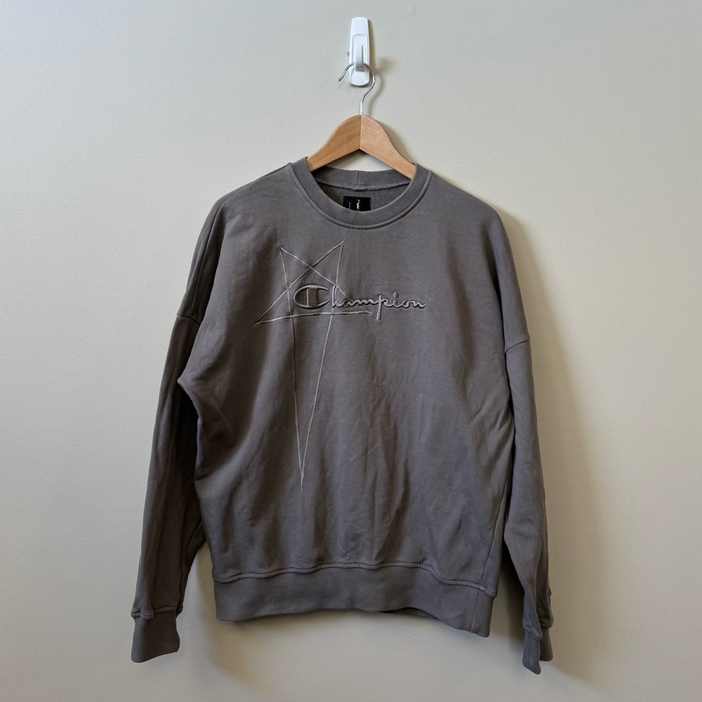 Rick Owen’s x Champion Pentagram pullover crewneck sweatshirt - Grey